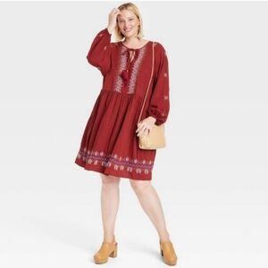 Knox Rose Ballon Sleeve Embrodired Dress